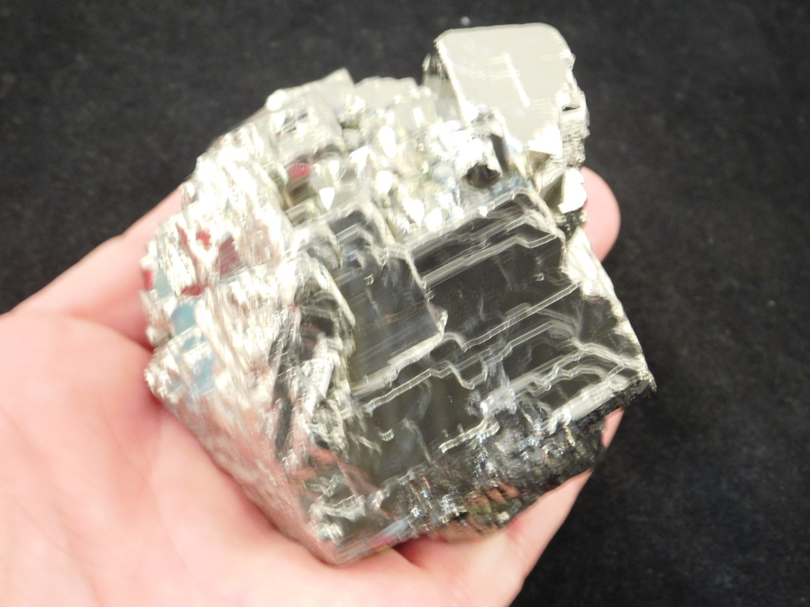 BIG! Stepped PYRITE Crystal CUBE Cluster Nice and 100% Natural Peru 631gr