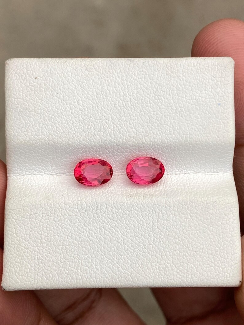 Earrings Set Lab Grown Orange Sapphire | 3 Carat Loose Hydrothermal Pair Stone