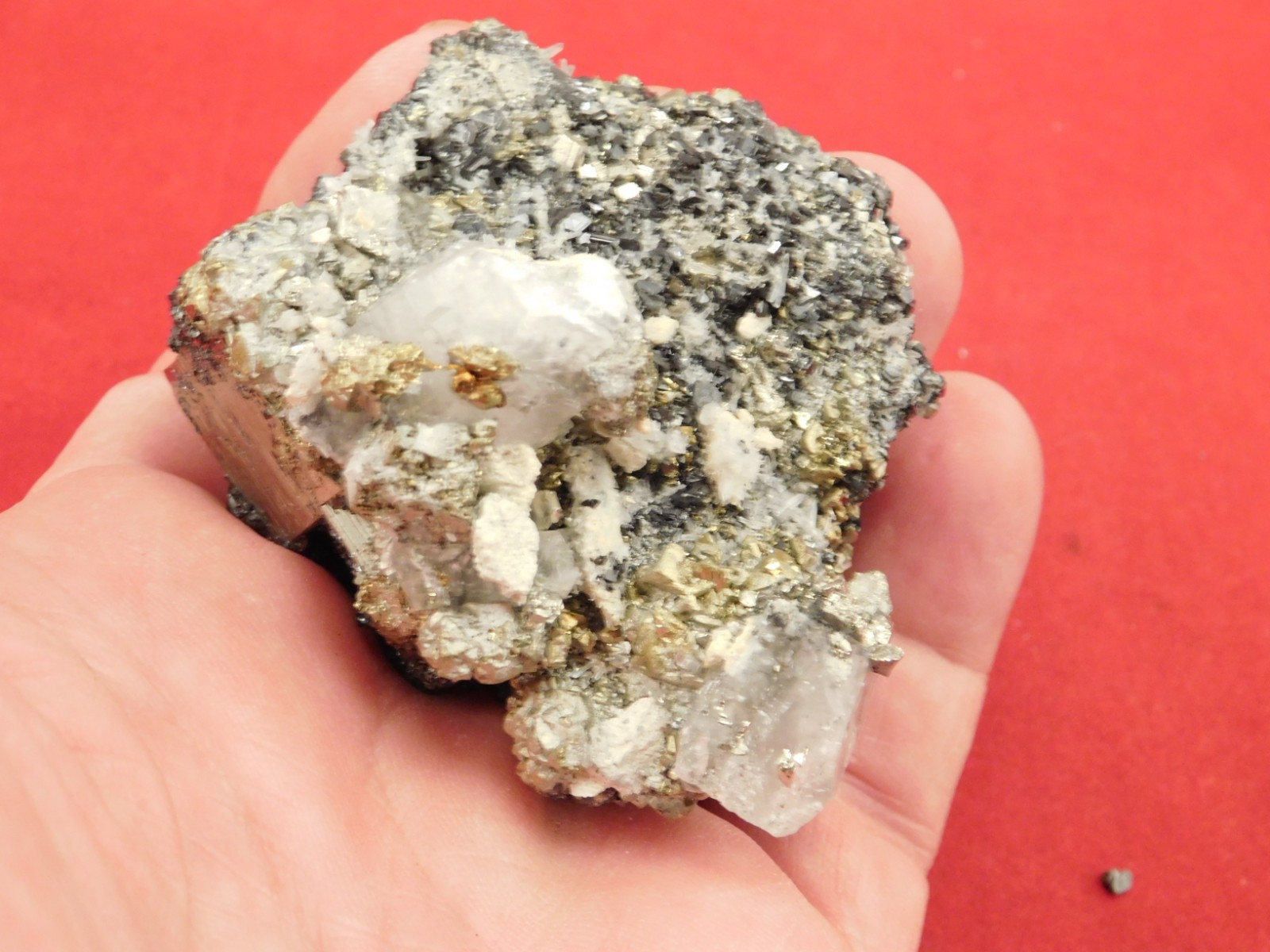 Sphalerite Crystals with Druzy Pyrite and FLUORESCENT Calcite Peru 195gr