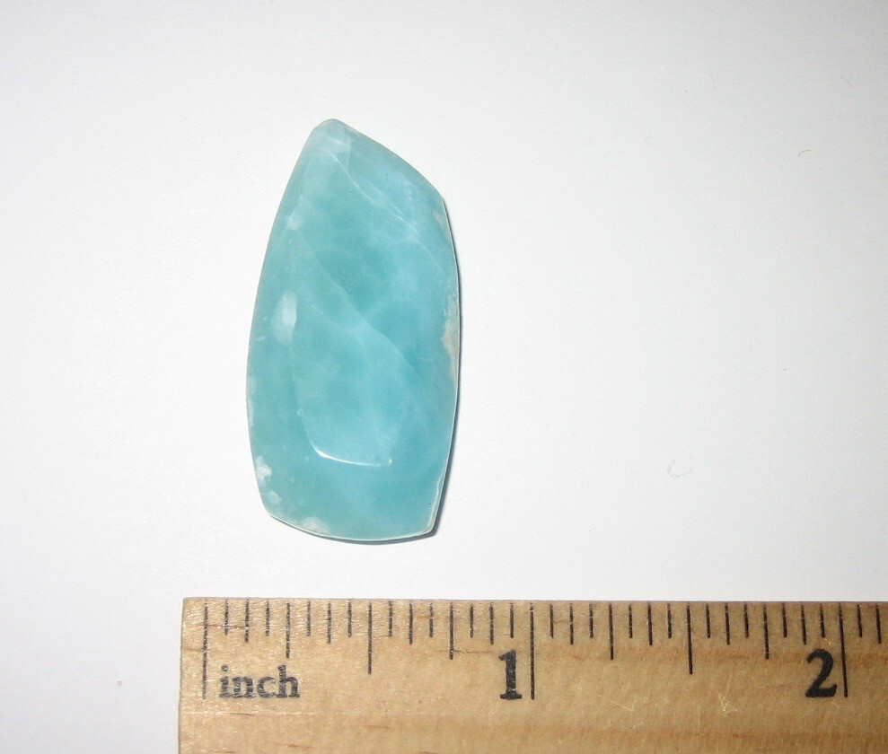 34mm x 17mm TOP QUALITY POLISHED NATURAL LARIMAR STONE CABOCHON ~ 7.6grams *AA