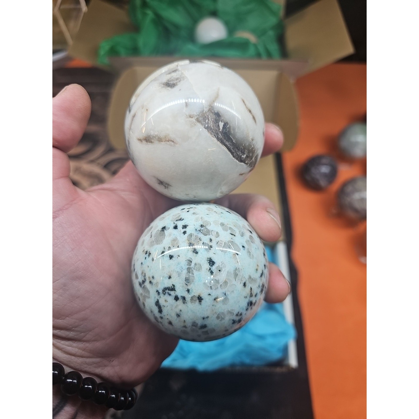 Ocean Jasper Spheres 60mm+ Set Of 2 Random Selection W/stands – CrystalCloud Com