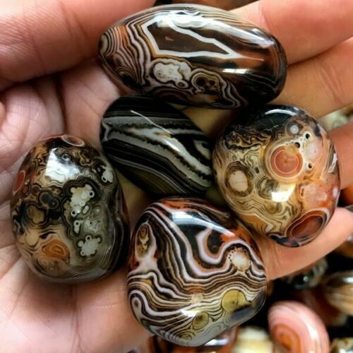 500g Madagascar Banded Agate Alarge Tumbled Beautiful Patterns Randomly Send