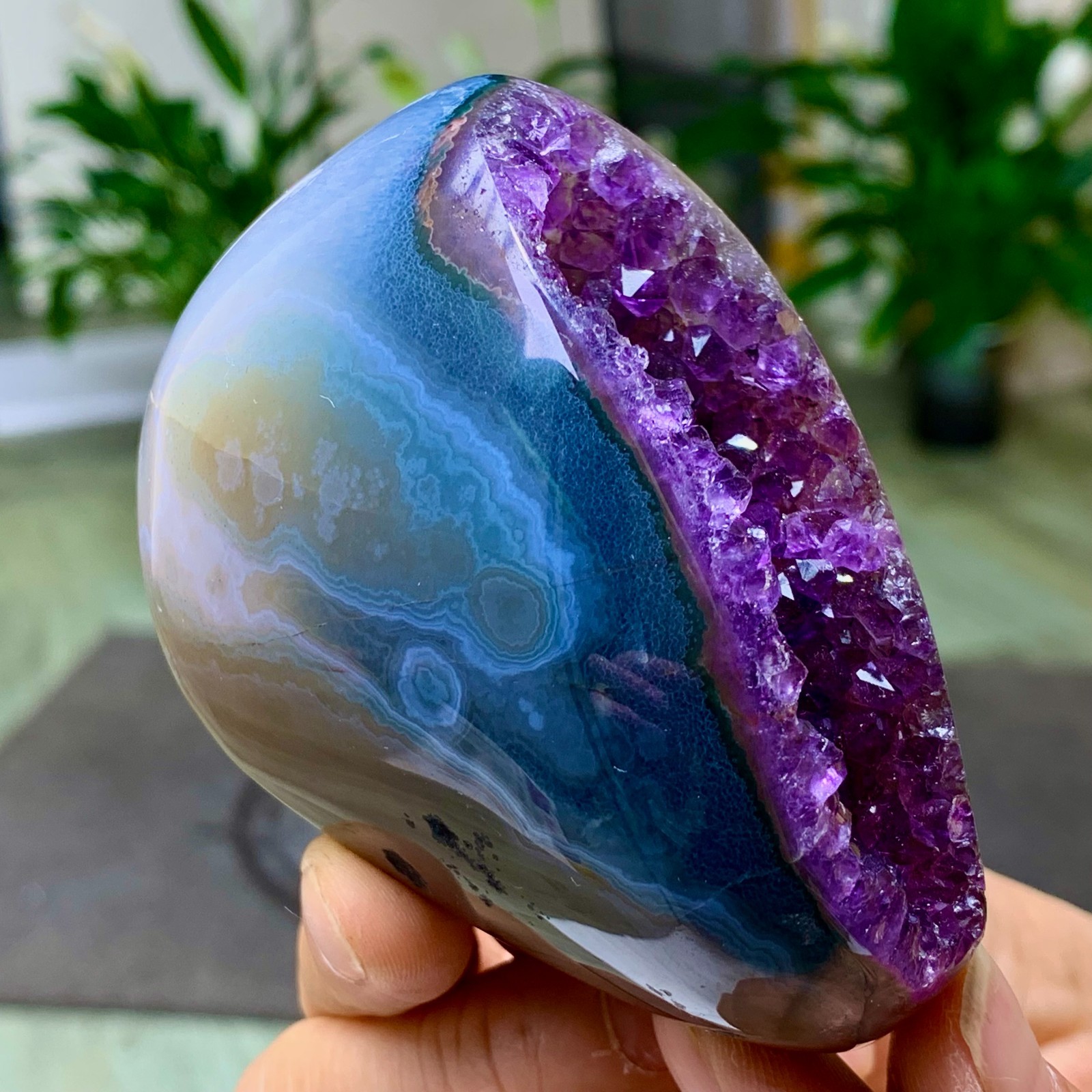 290G Natural Amethyst geode quartz cluster crystal specimen Healing