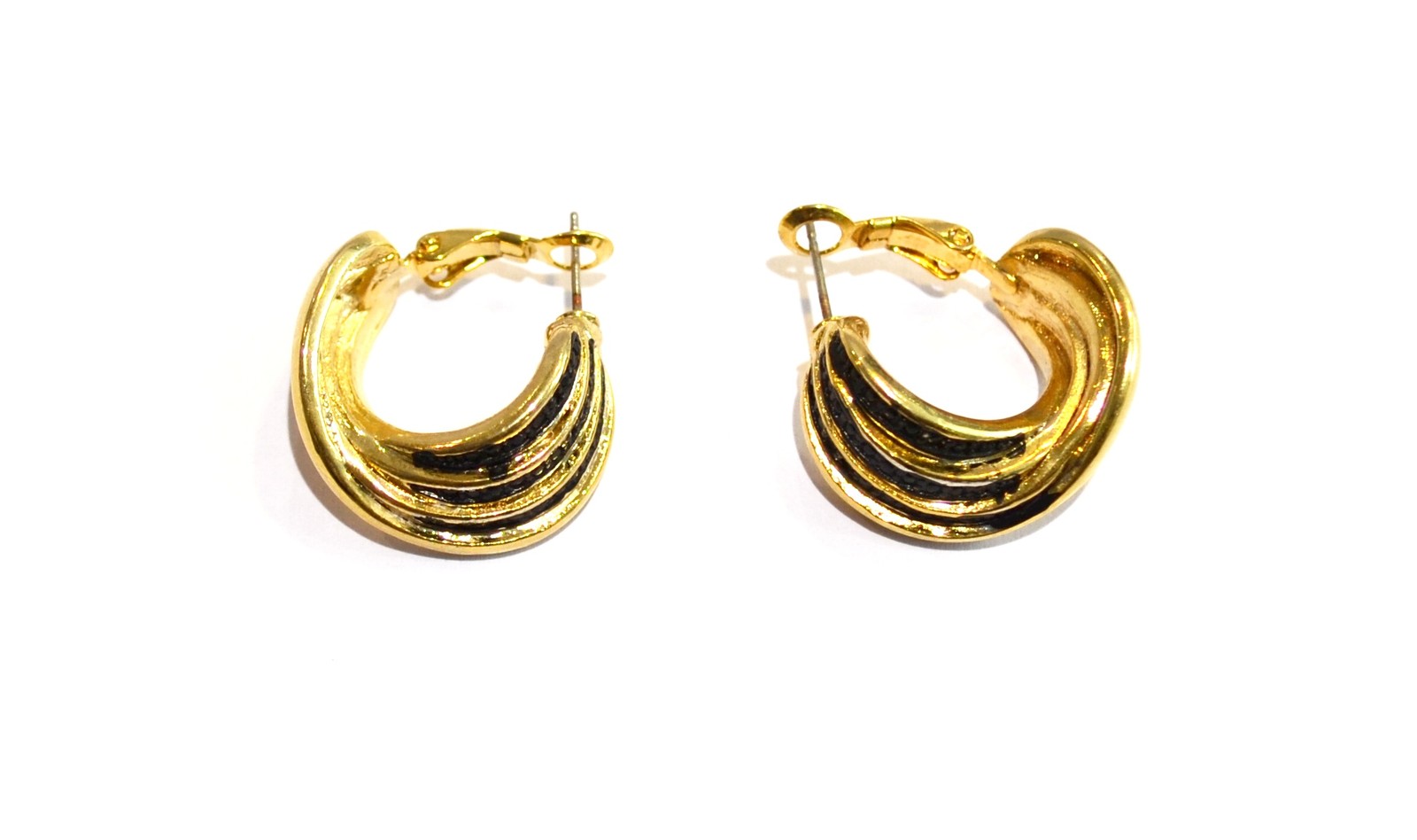 gold and black hoop earrings Jewelry