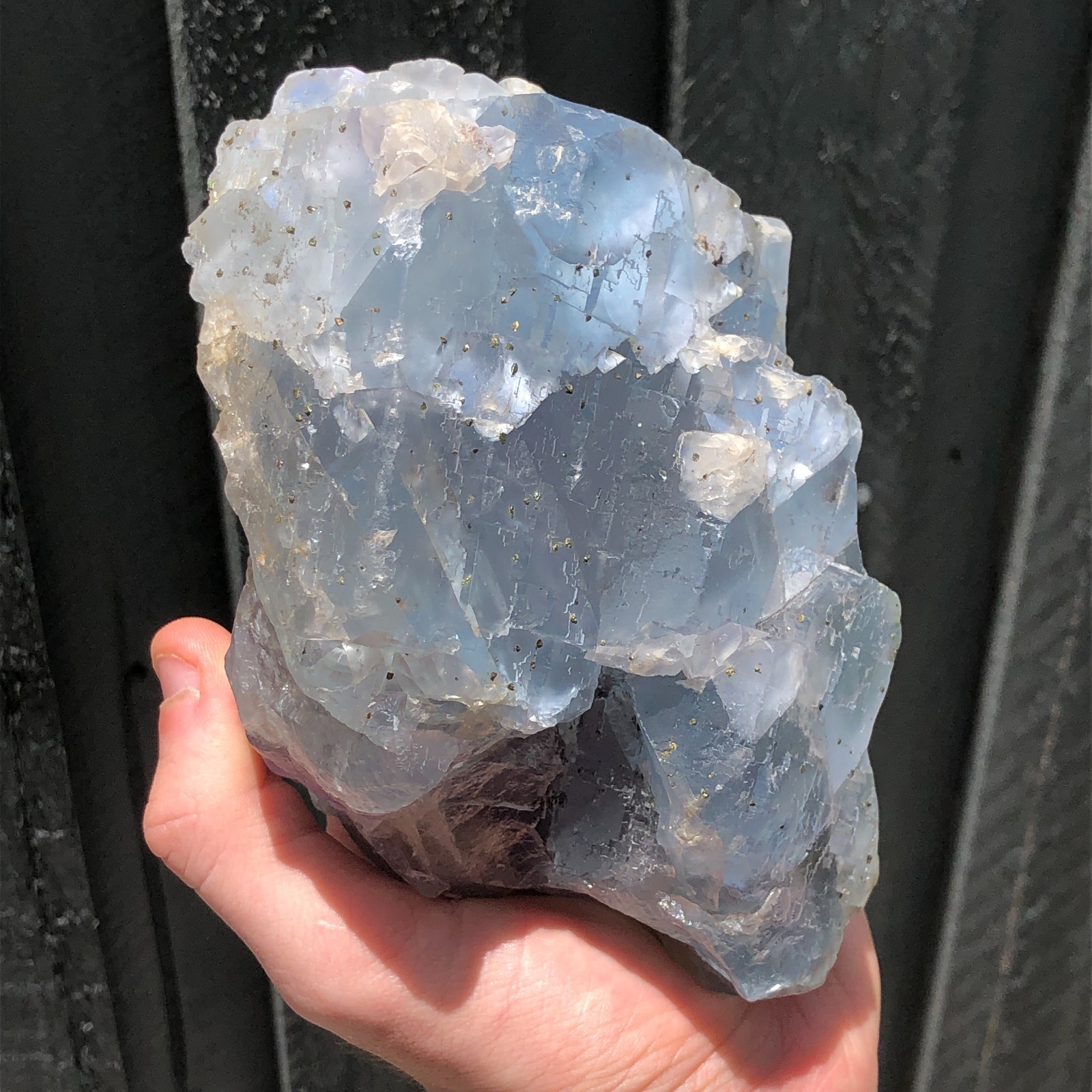 12.5cm Huge Blue Fluorite Crystals from Minerva No. 1 Mine, Ilinois, USA