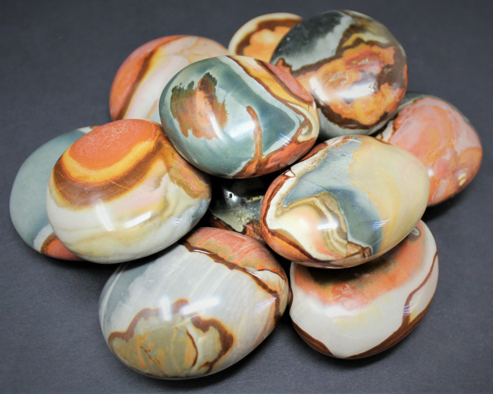 Polychrome Jasper Polished Stones, Small Polychrome Jasper Pebbles 1.25 – 1.75″