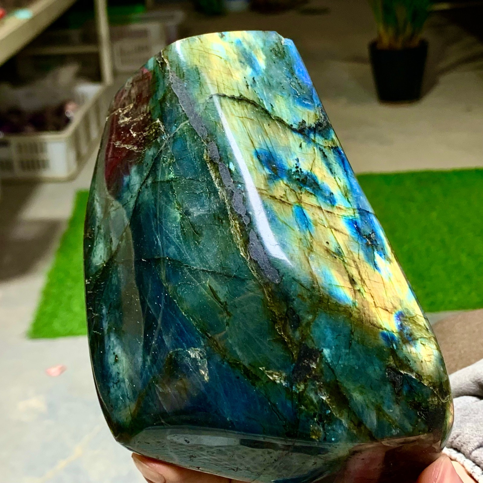2.93LB Natural Gorgeous Labradorite QuartzCrystal Stone Specimen Healing