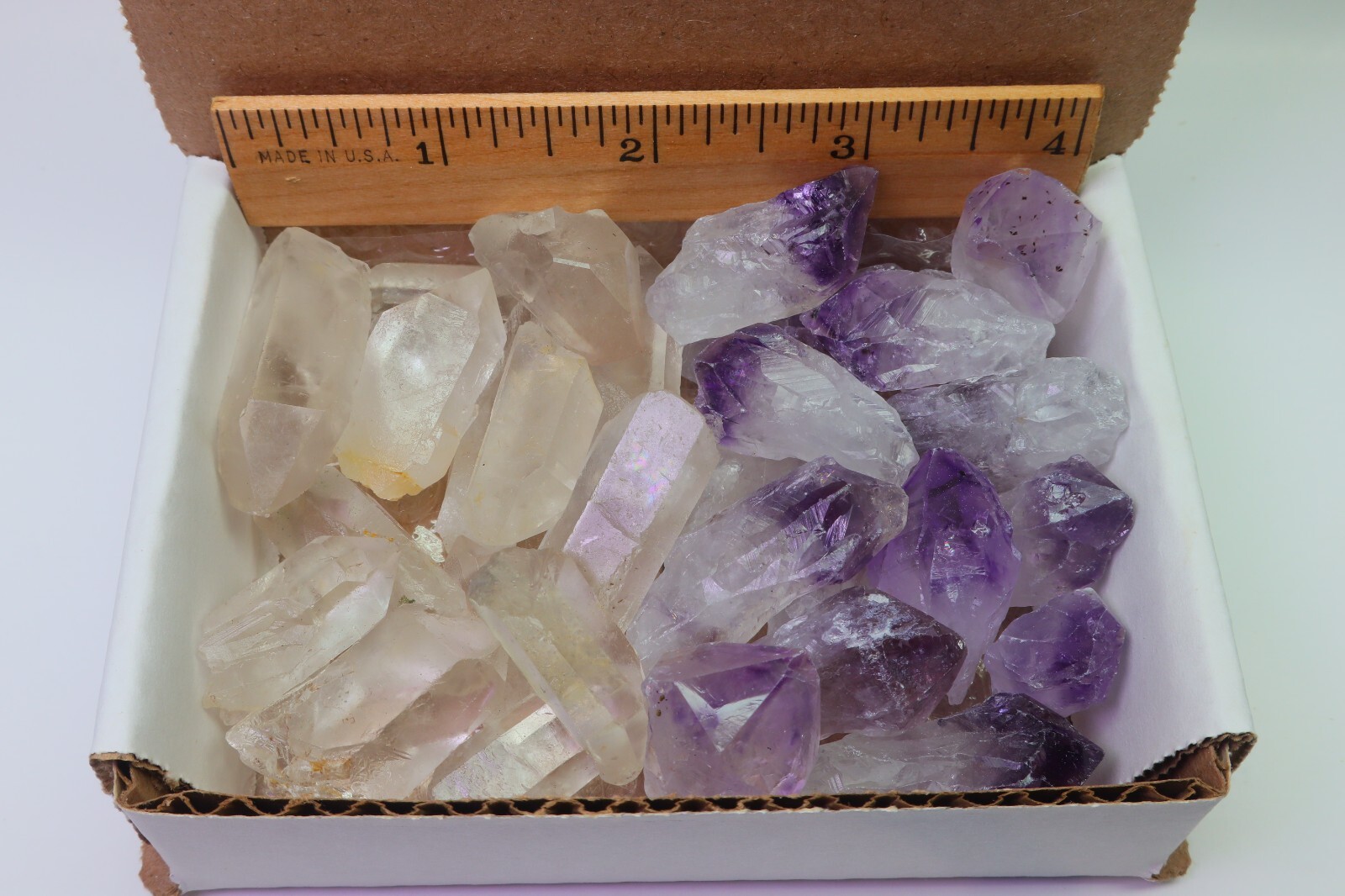 Crystal Points Collection 1/2 LB Amethyst Clear Quartz Points Specimens