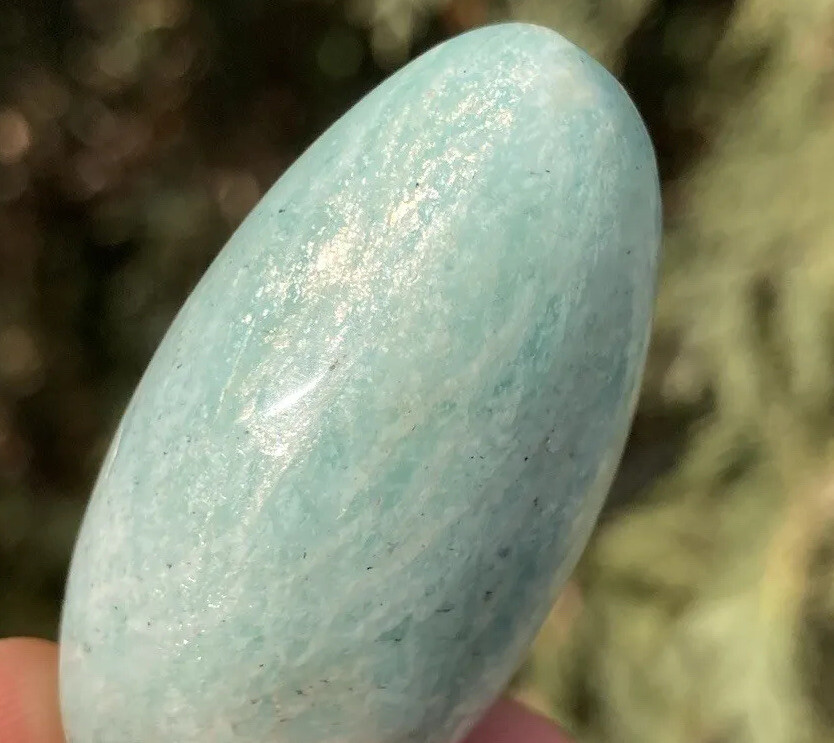 Handmade Polished AMAZONITE Healing Crystal Palm Stone Pebble MADAGASCAR 1.92″