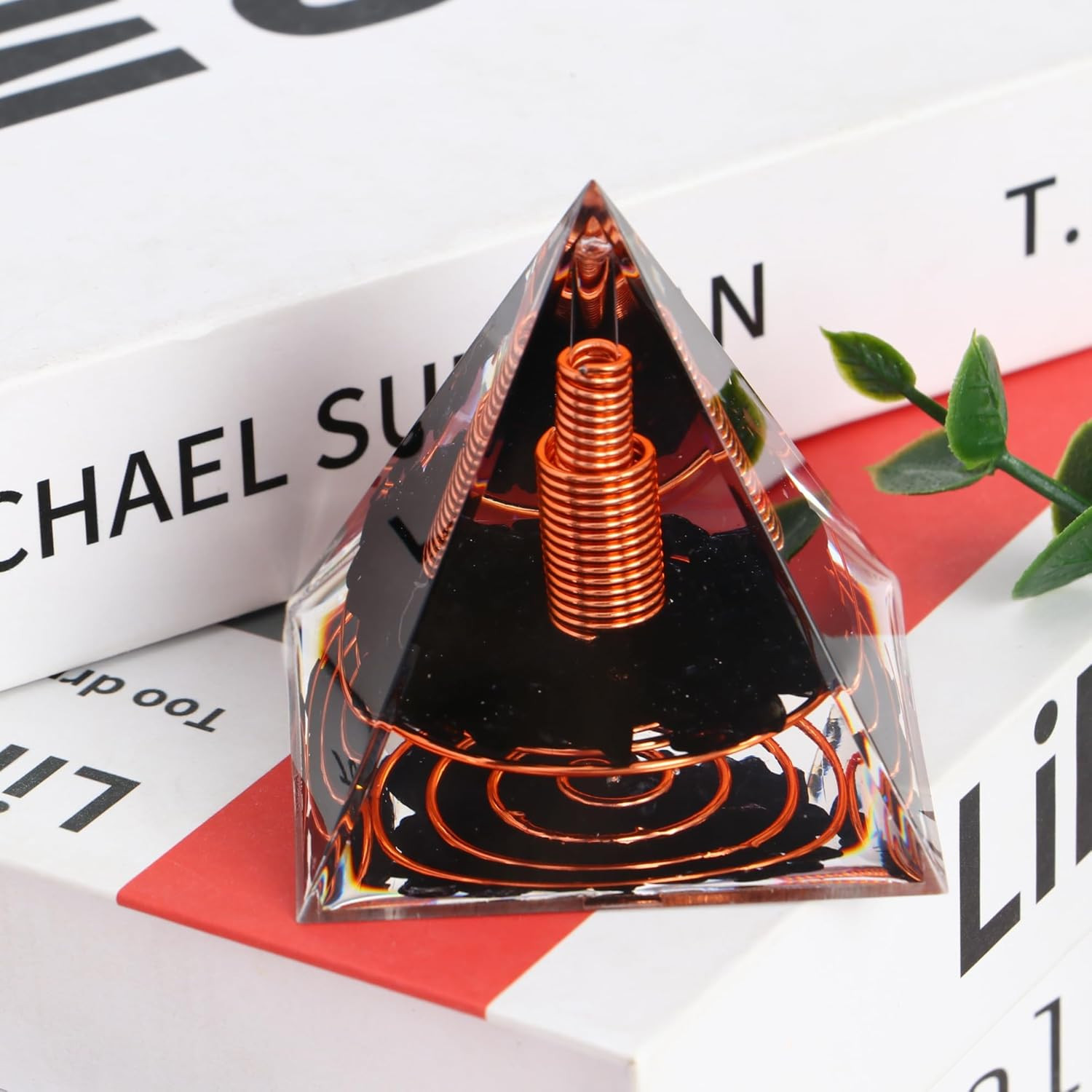 Handmade Orgonite Pyramid Orgone Obsidian Gravel Copper Wire Healing Crystal USA