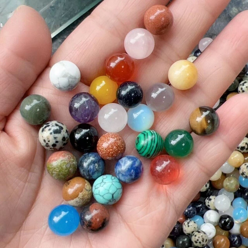 Wholesale 100pcs Assorted Natural Stone Round Ball Shape No Hole 10mm Healing