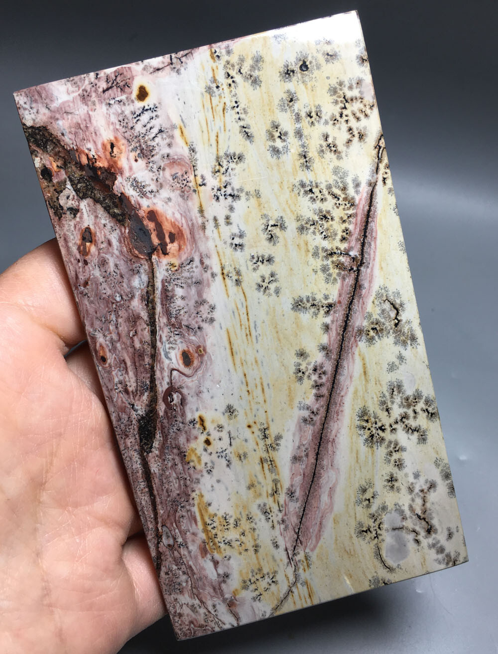 173g NATURAL dendritic traditional paiting slab QUARTZ CRYSTAL slab HEALING