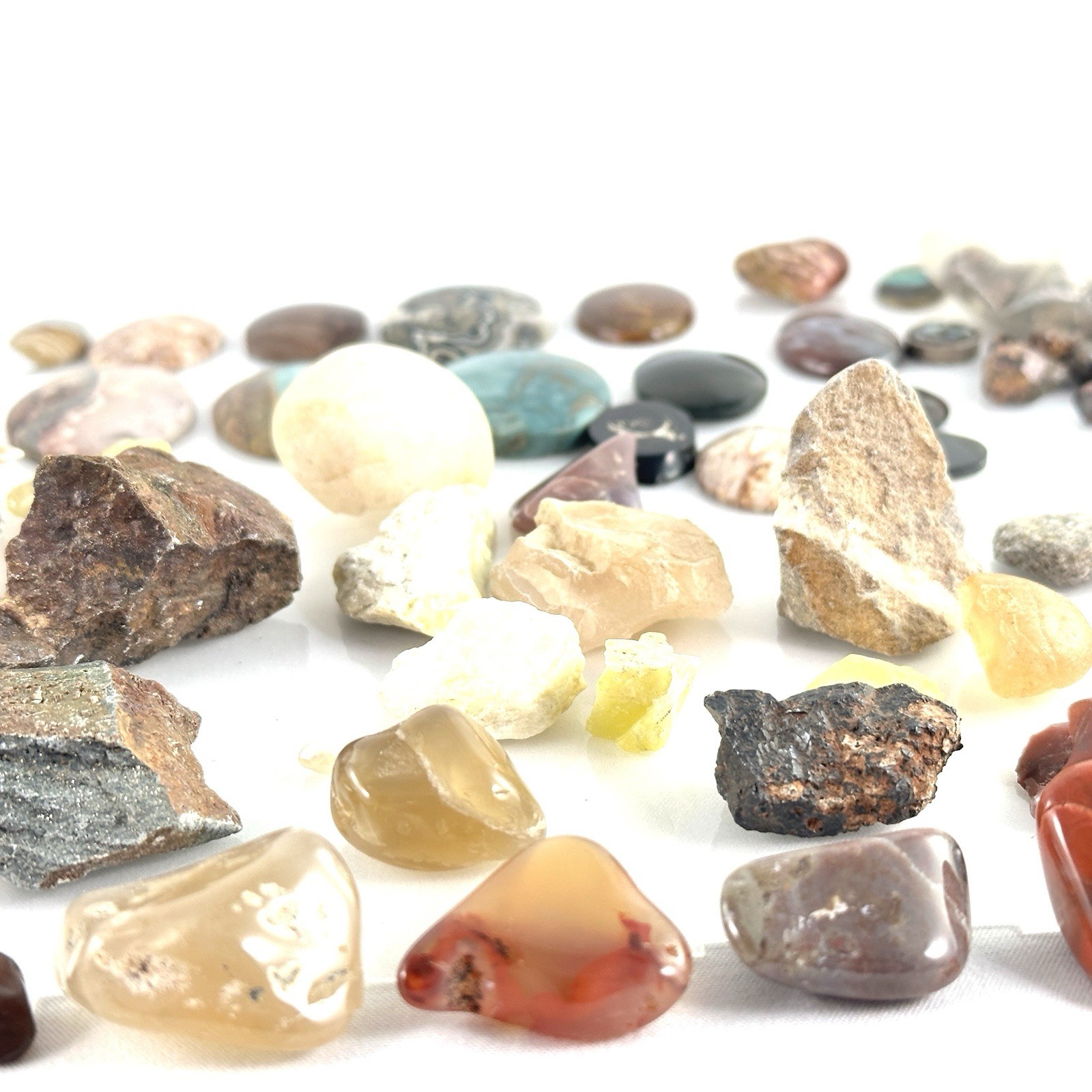 Mixed Lot Polished Rocks & Rough Gemstone Mix Red Garnet Crystal