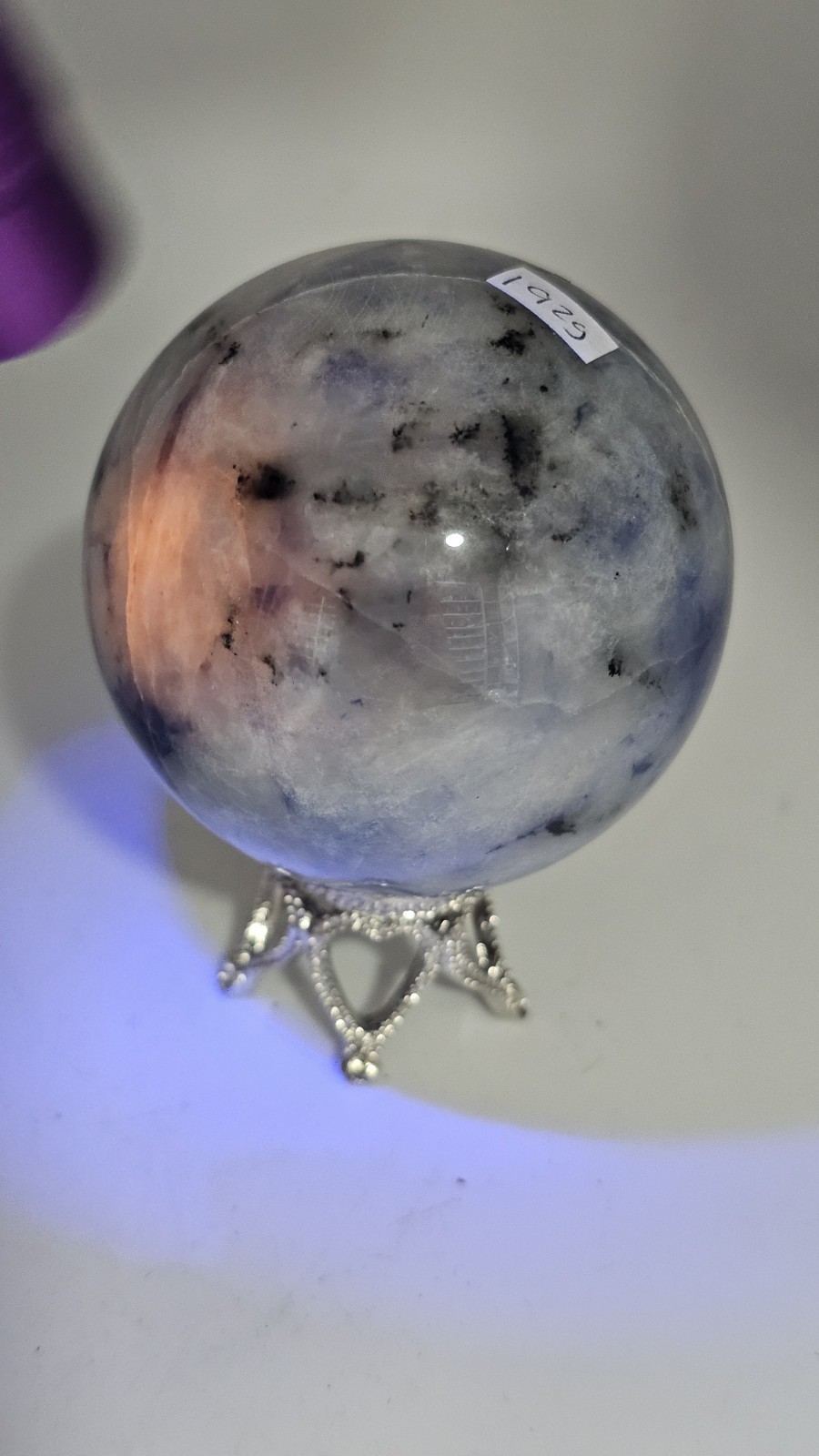 Afghanite Crystal sphere Rare 5.2cm 192g Blue uv Reactive