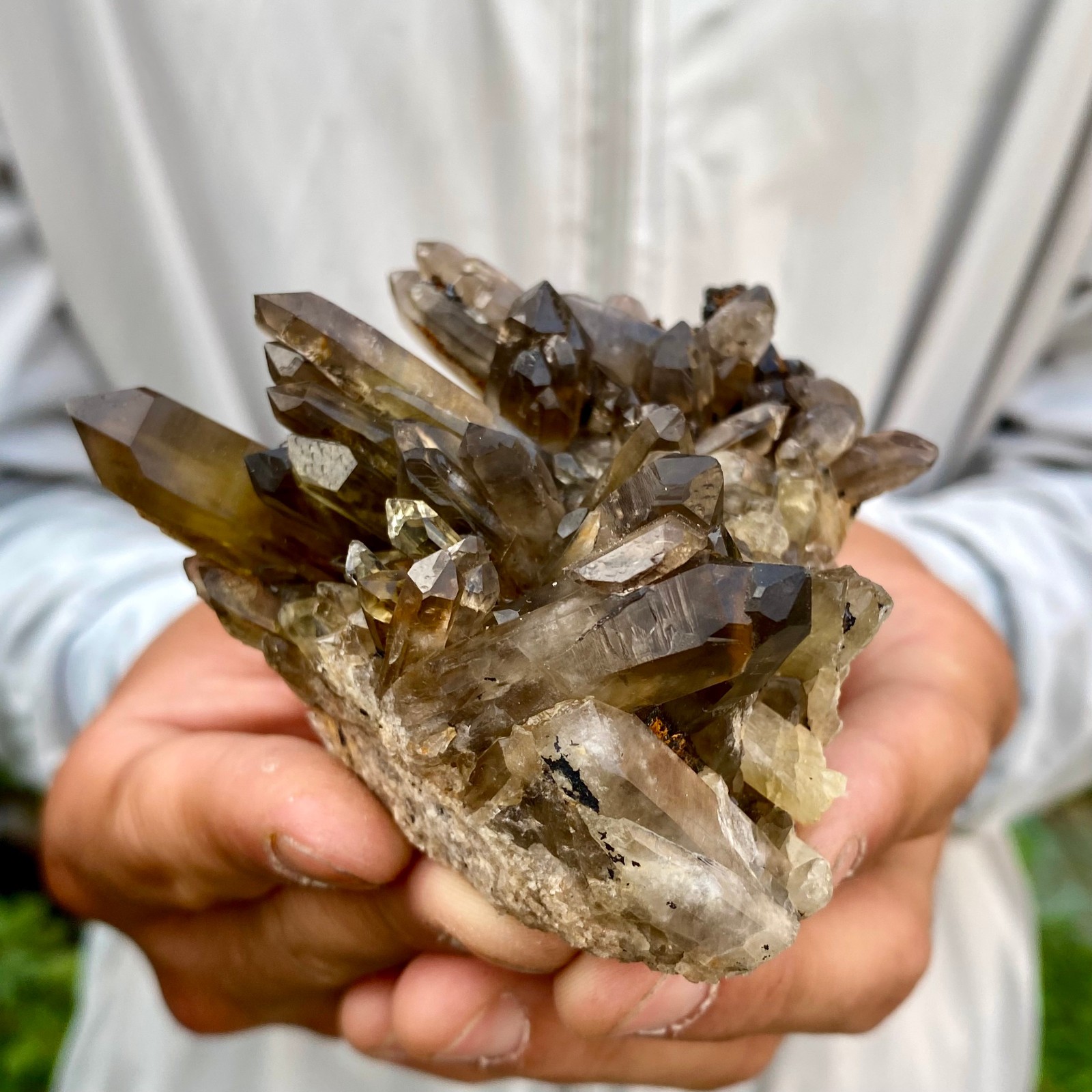 220G Natural Black Smoky Quartz Crystal Cluster Raw Mineral Specimen