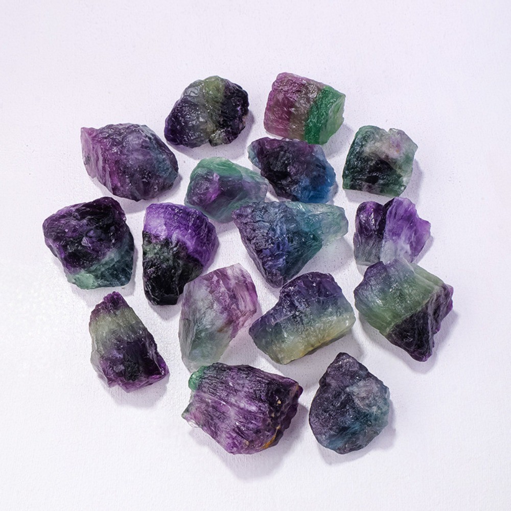 Natural Rainbow Fluorite Raw Stone Crystal Specimen Healing Meditation Decor300g
