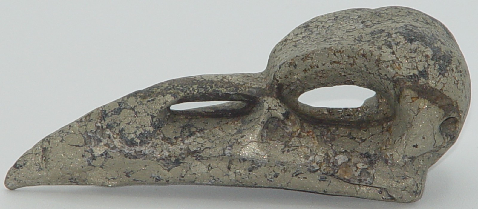 Pyrite Raven Skull Carving | Natural Iron Pyrite Crow Skull | Gothic Decor (13)