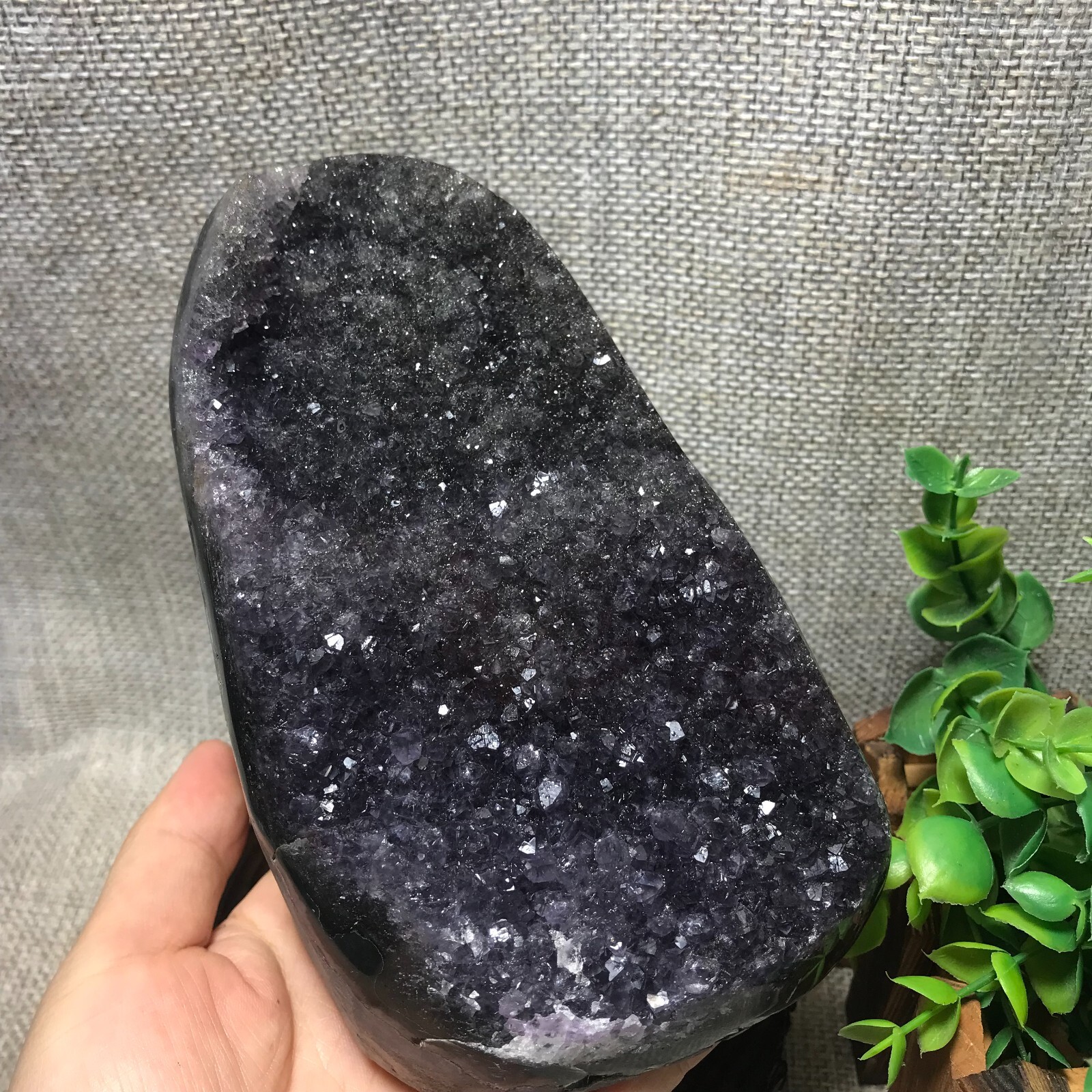 1400g Natural Amethyst Cluster Geodes Cut Base Quartz Crystal Healing 35
