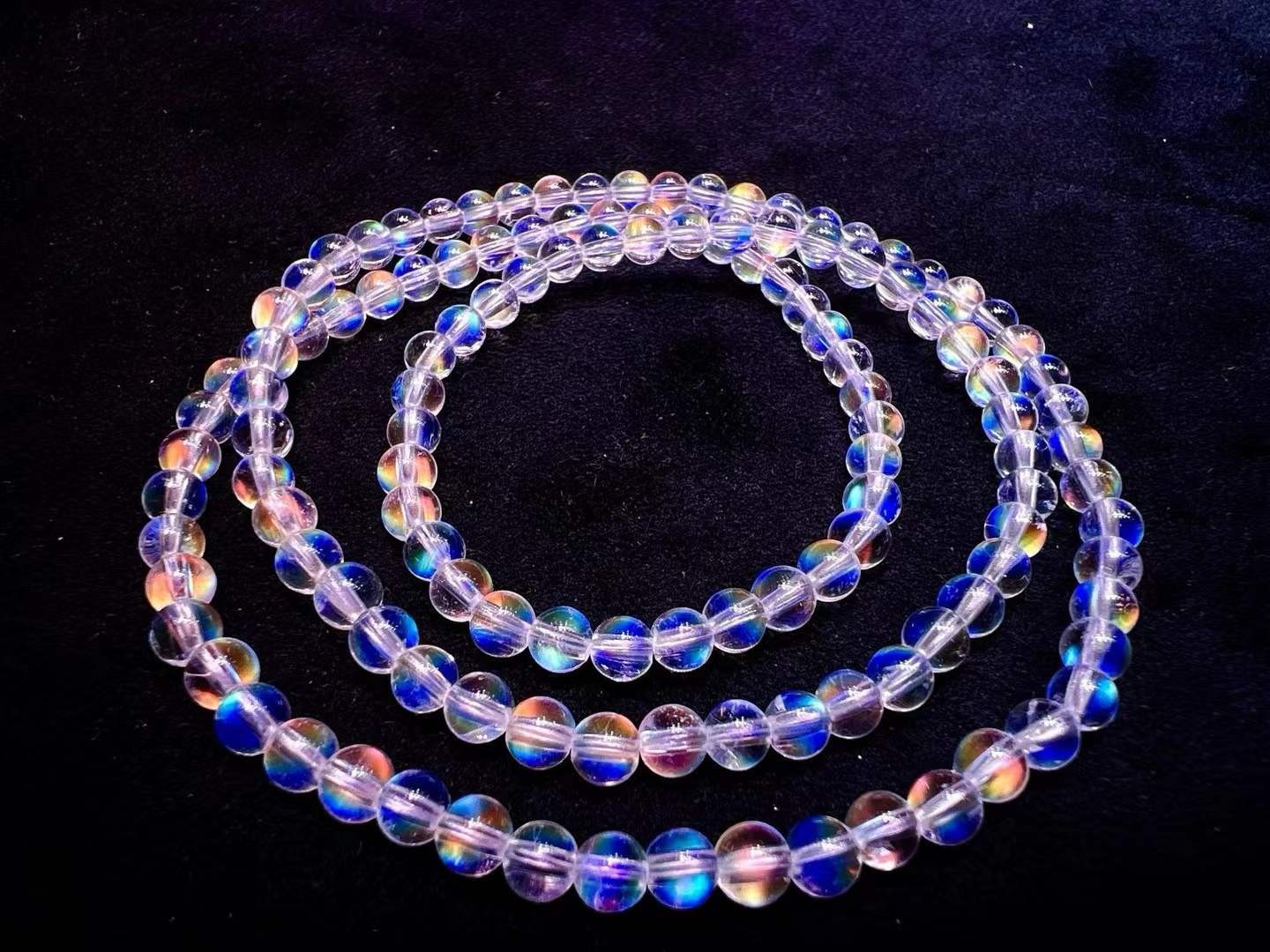 4.5mm Top Natural Moonstone Crystal Energy Bracelet Quartz Healing