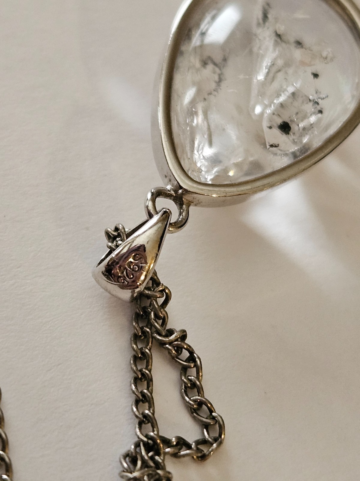 Natural Black Moving Bubble Enhydro Quartz Crystal Pendant