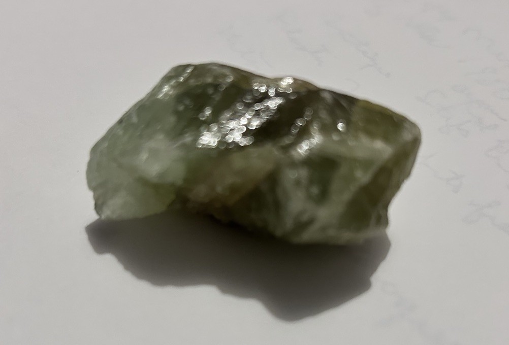 Green Calcite Specimen Translucent Mineral Rough Cut Stone 56 grams 2.5 in.