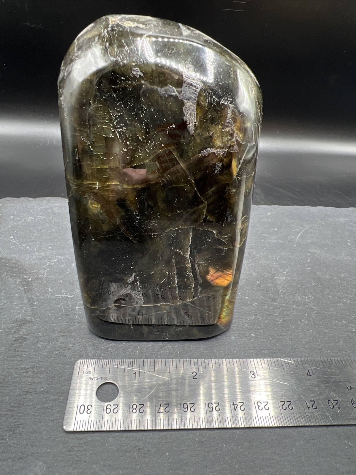 2.4Lb. Natural Labradorite Fully Polished Quartz Crystal Freeform Mineral