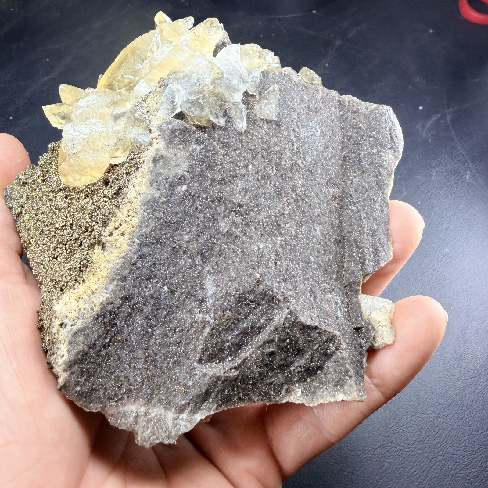 Calcite Crystals Iridescent Chalcopyrite on Matrix / Missouri *Video