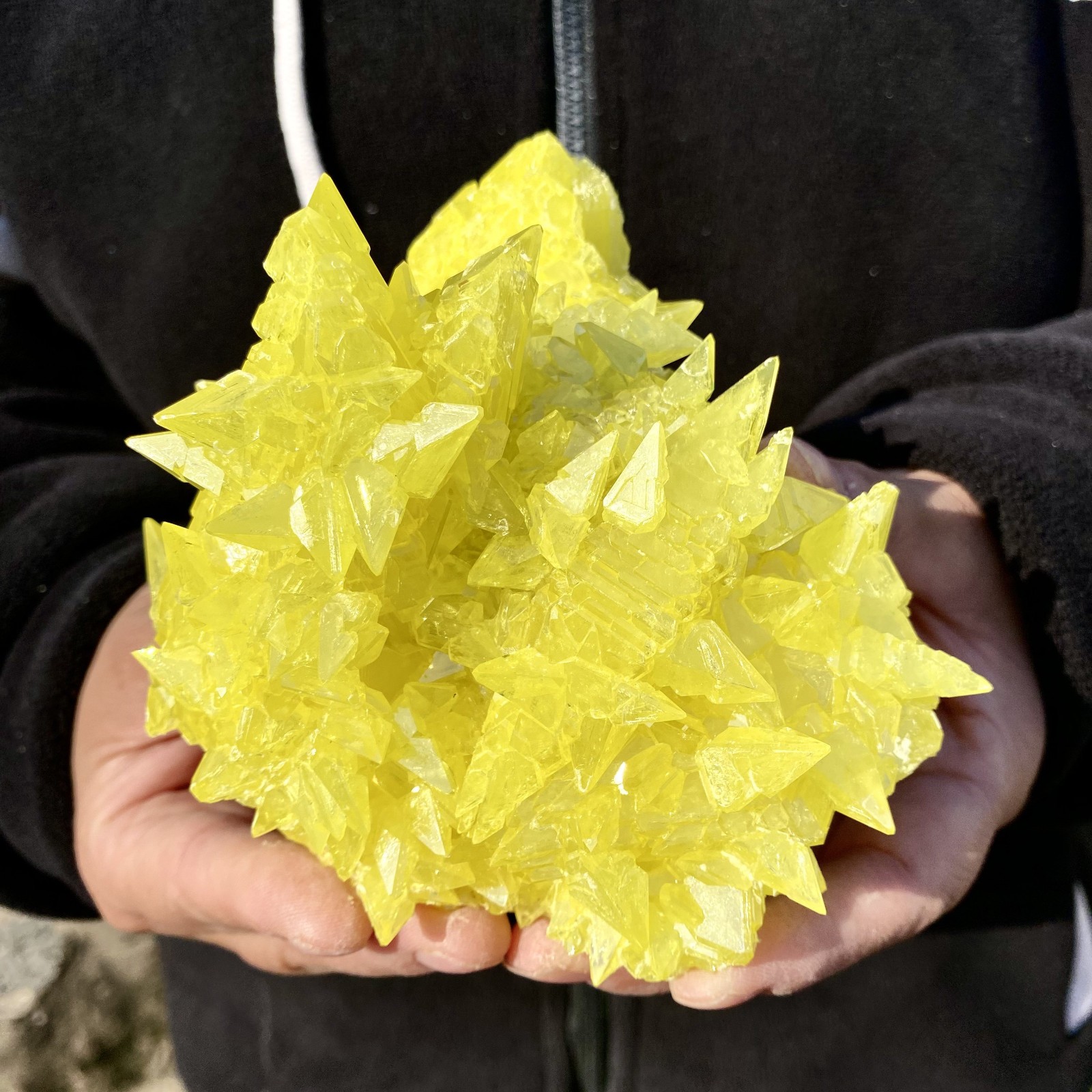 540G Newly discovered natural yellow sulfur crystal quartz crystal mineral samp