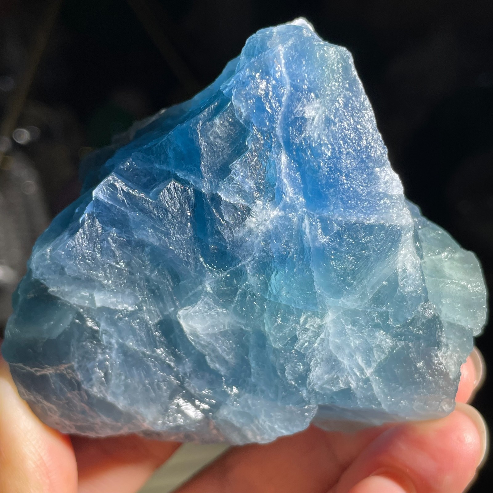 305g Natural Rough Dark Blue Fluorite Quartz Crystal Raw Stone Specimen Healing