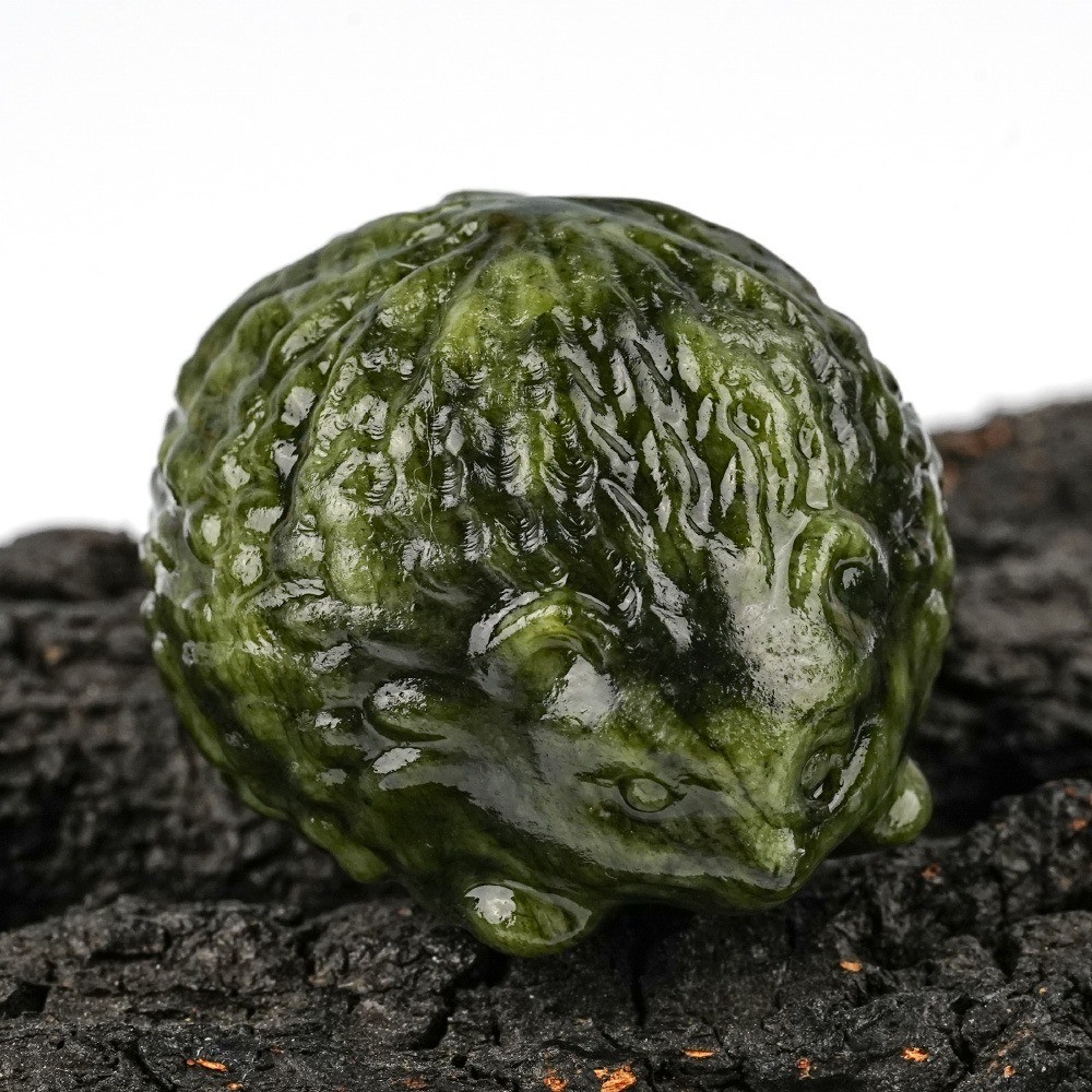 Natural Crystal Persimmon Carving Figurine Reiki Healingstone Home Energy Decor