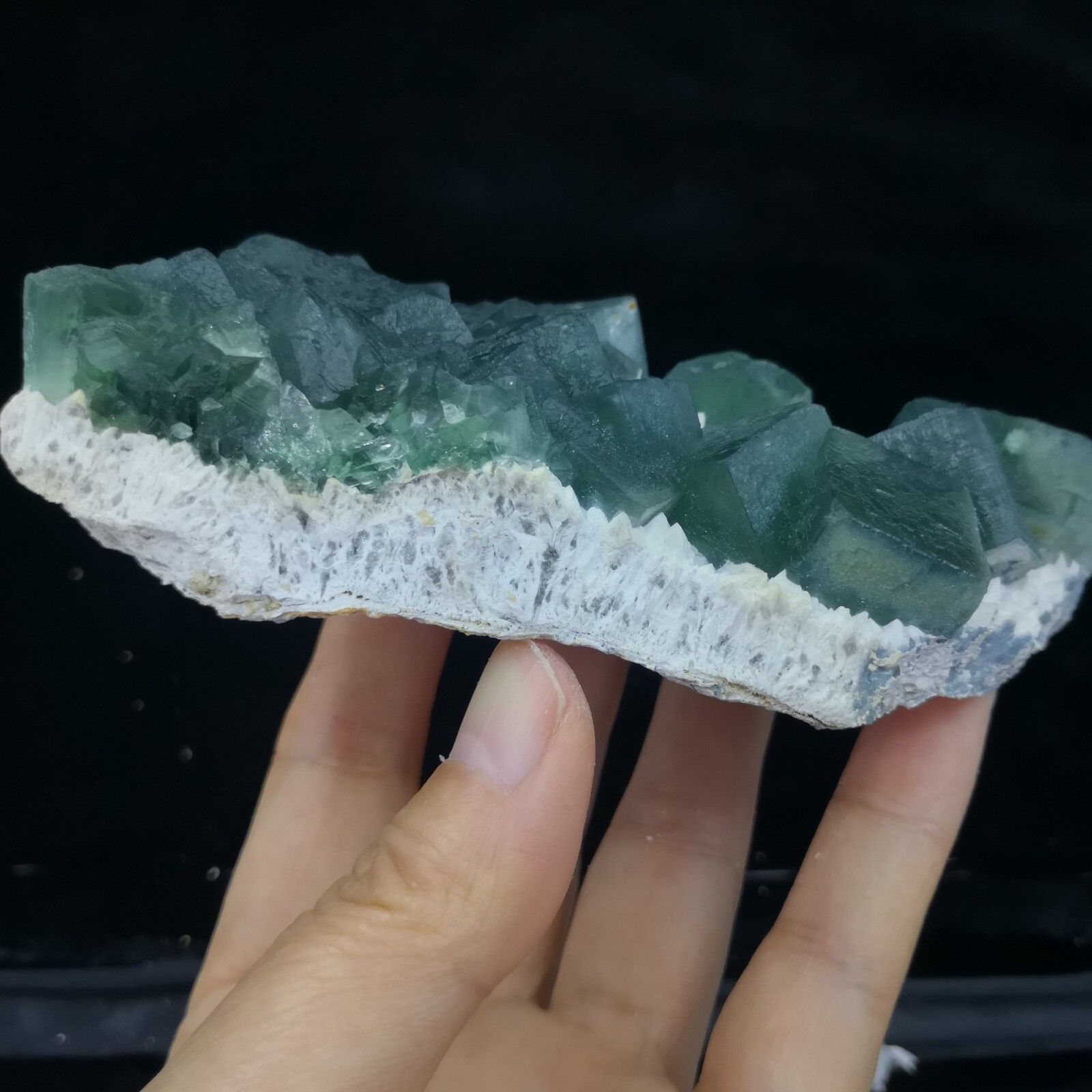 110mm Morandi-Blue Fluorite on Quartz, Natural Mineral Specimen Inner Mongolia