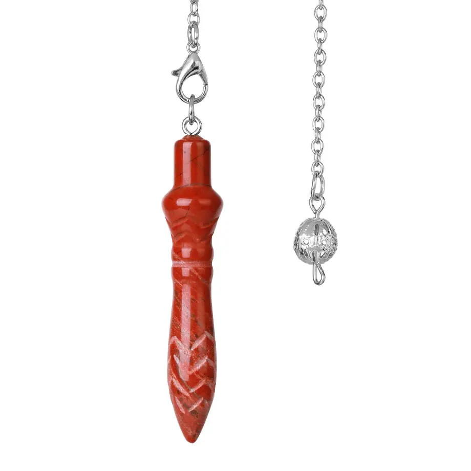 Natural Stone Pendant Egyptian Crystal Pendulum for Divination Dowsing Reiki Pin
