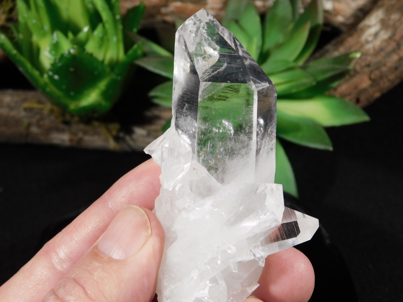 RAINBOWS TRANSLUCENT Quartz Crystal Cluster Collier Creek ARKANSAS 103gr