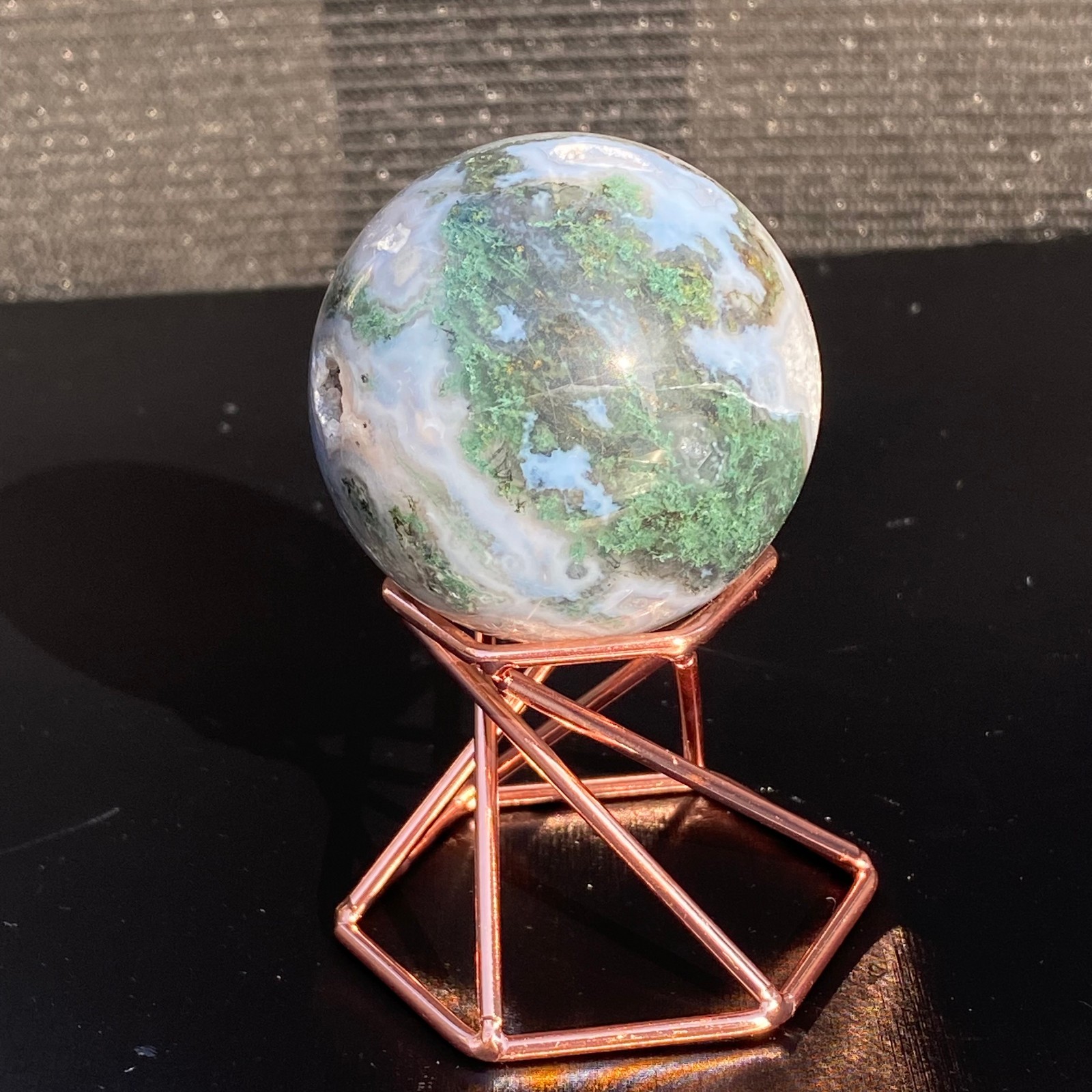 205G Natural Aquatic Plants Agate Crystal Sphere water grass Moss agate Ball