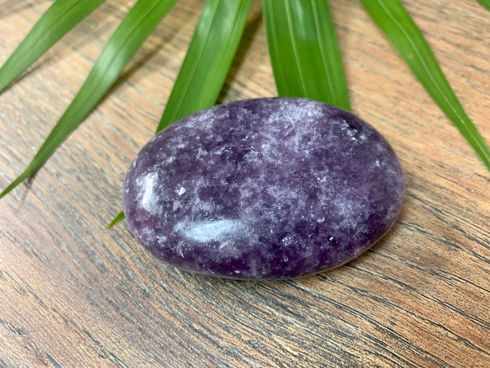 Lepidolite Palm Stone Large Soap Stone Flat Therapy Meditation Specimen Reiki
