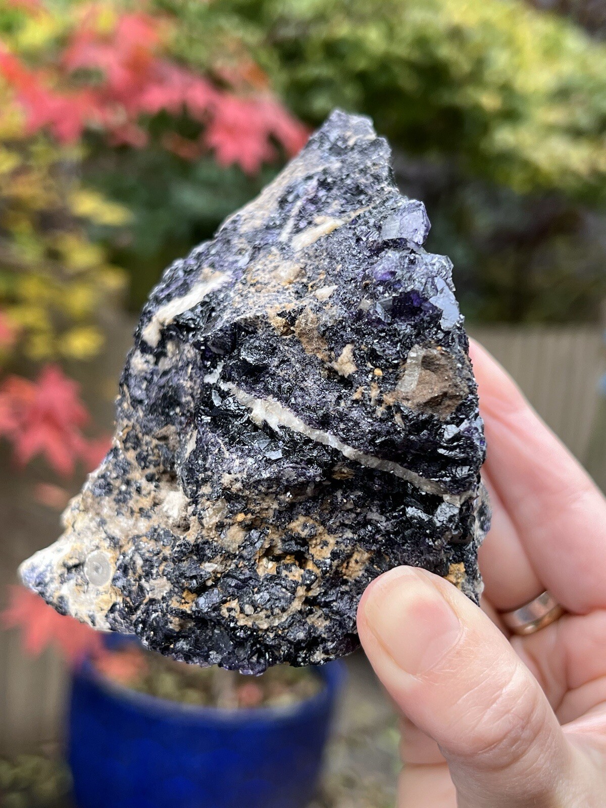 Blue John Fluorite Mineral Specimen United Kingdom 508g 3