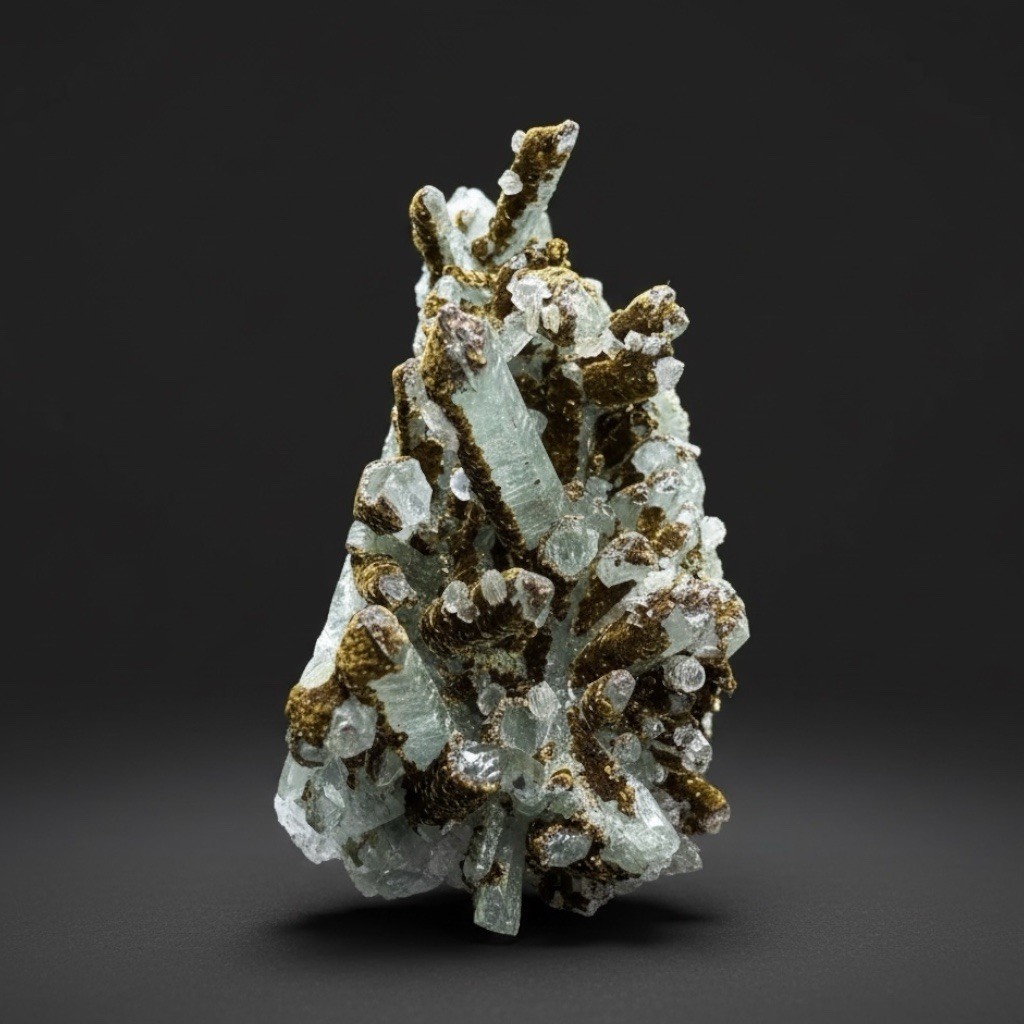 STUNNING Druzy Calcite & Bronze Velvet Chalcopyrite on Quartz Cluster • China