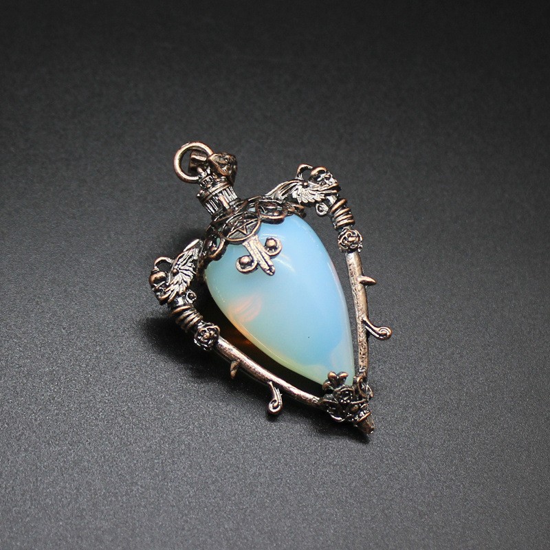 3-5PCS Natural stone crystal retro style bottle necklace tiger eye stone pendant
