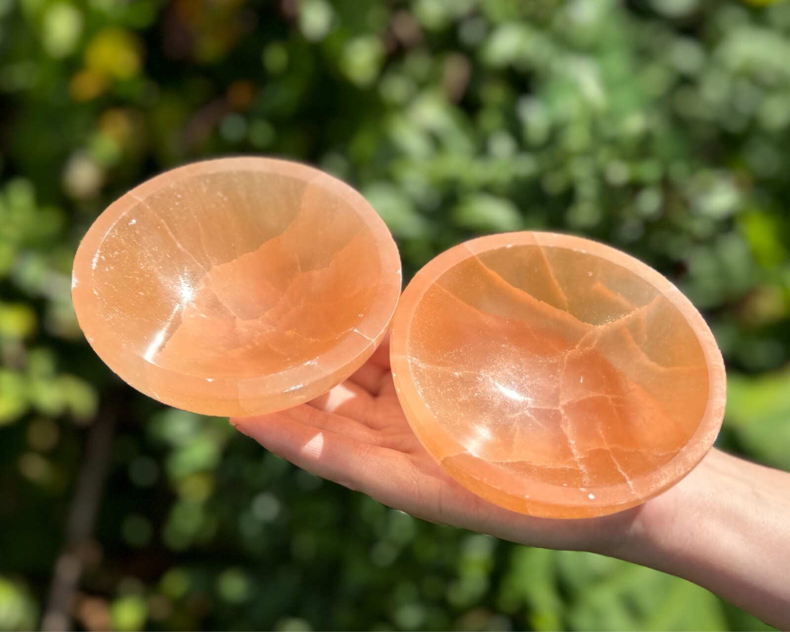 Orange Selenite Charging Bowls, 4″ Offering Bowl (Selenite Crystal Cleansing)
