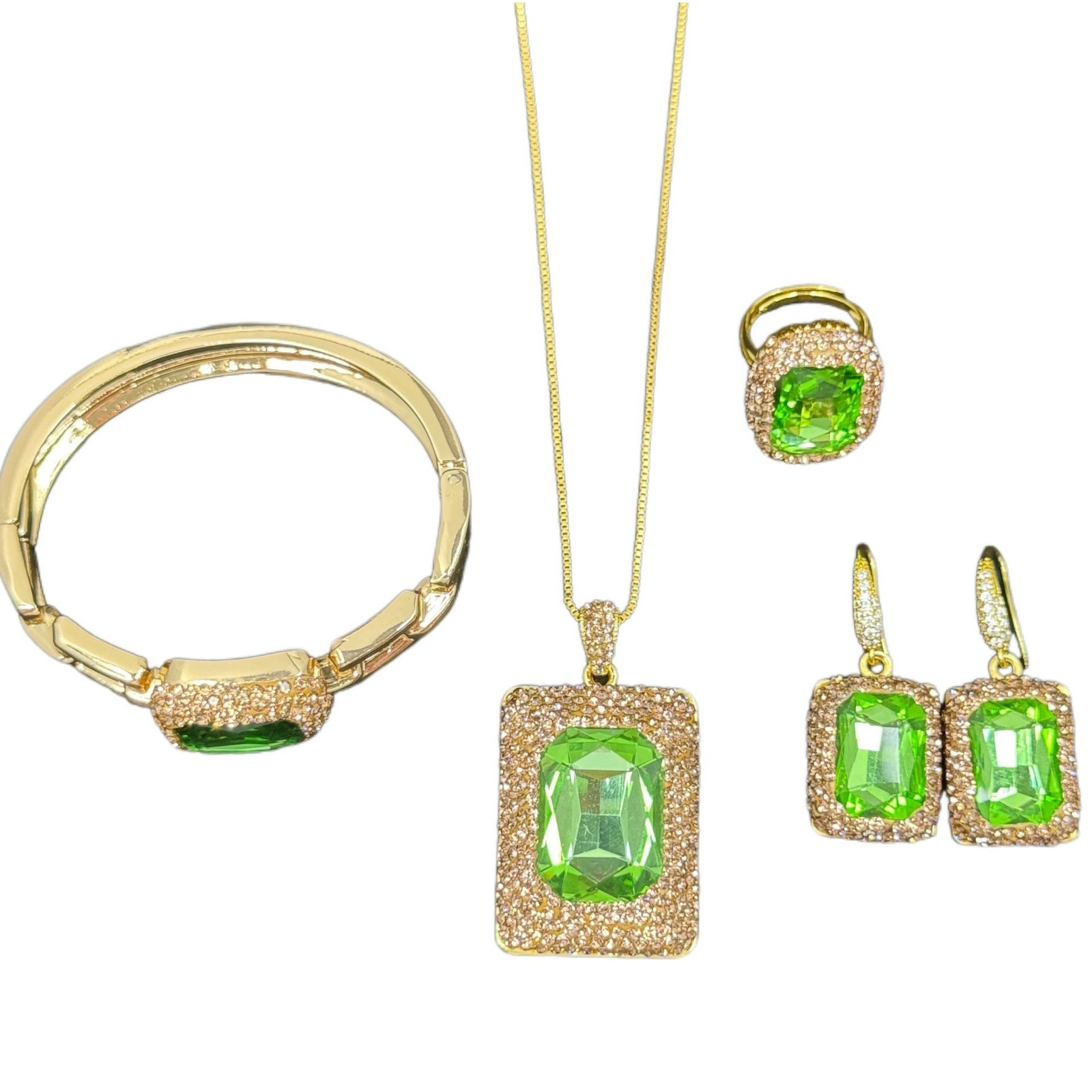 New cut crystal jewelry set necklace bracelet earring set