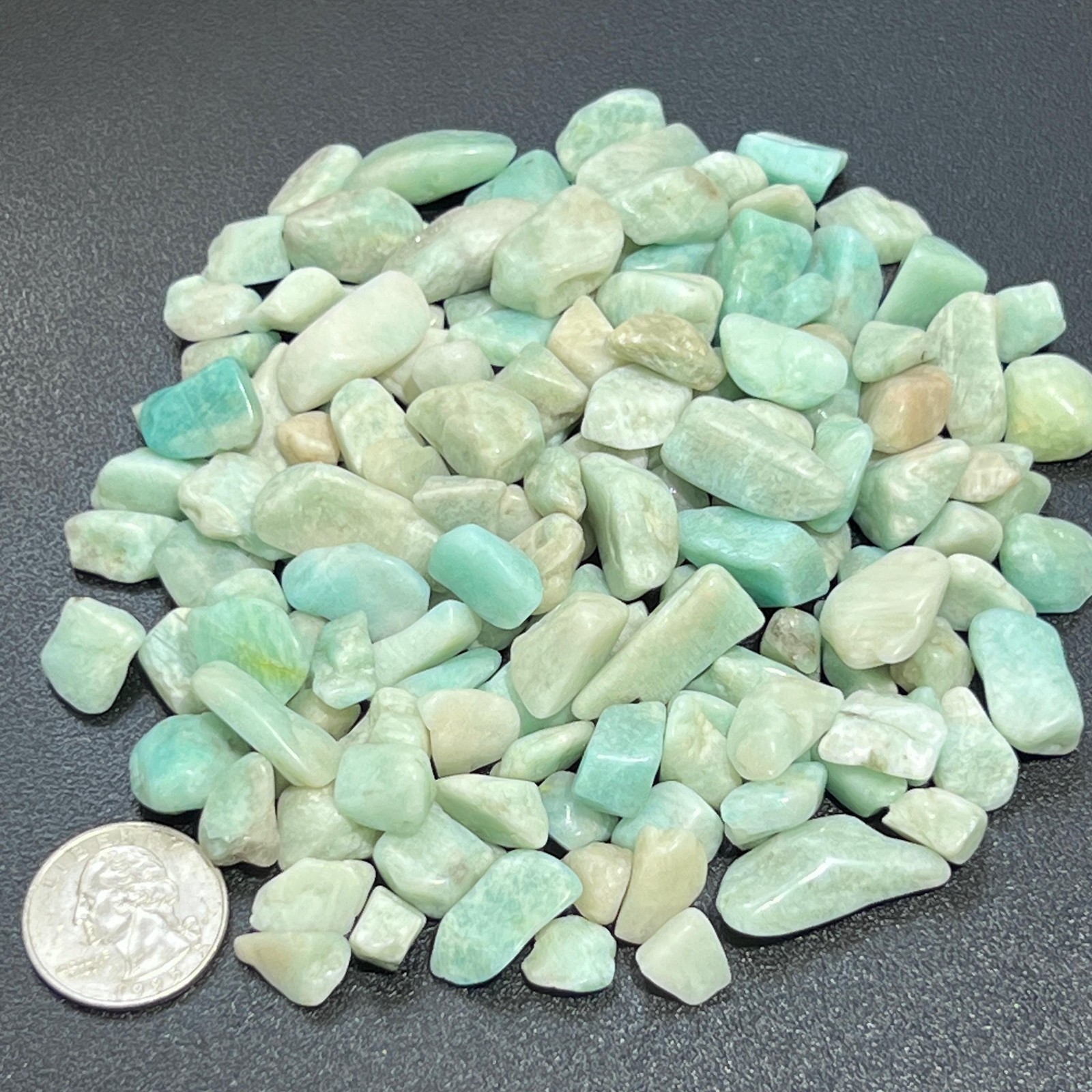 Small Tumbled Amazonite Feldspar Stones (By The Ounce or Pound) Wholesale