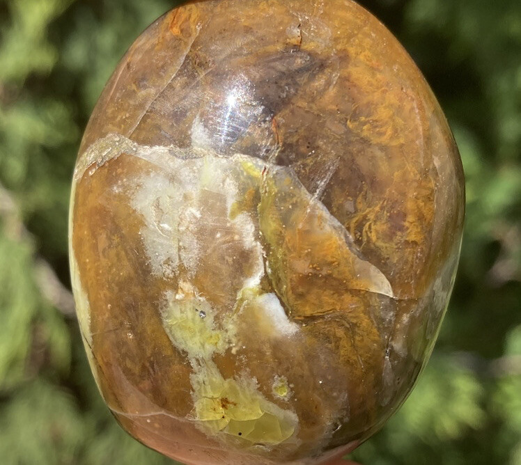 Handmade Polished GREEN OPAL Healing Crystal Palm Stone Pebble MADAGASCAR 1.88″