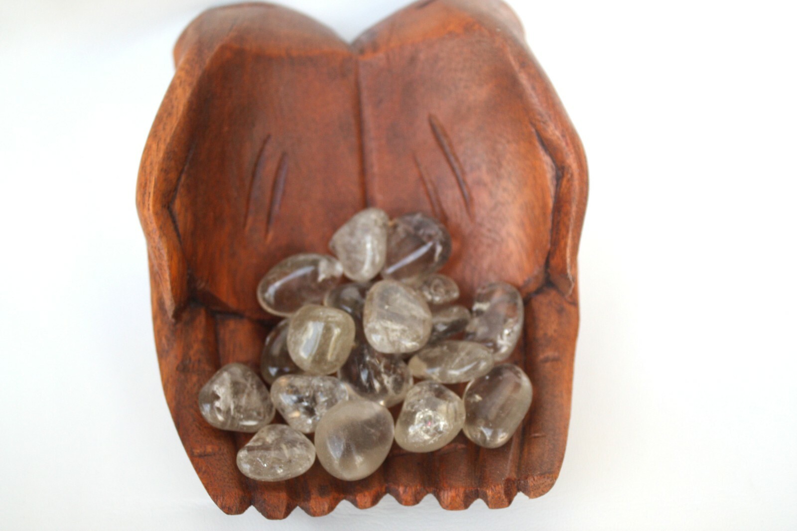 Six Light Smoky Quartz Tumbled Stones 20mm Reiki Healing Crystals Protection