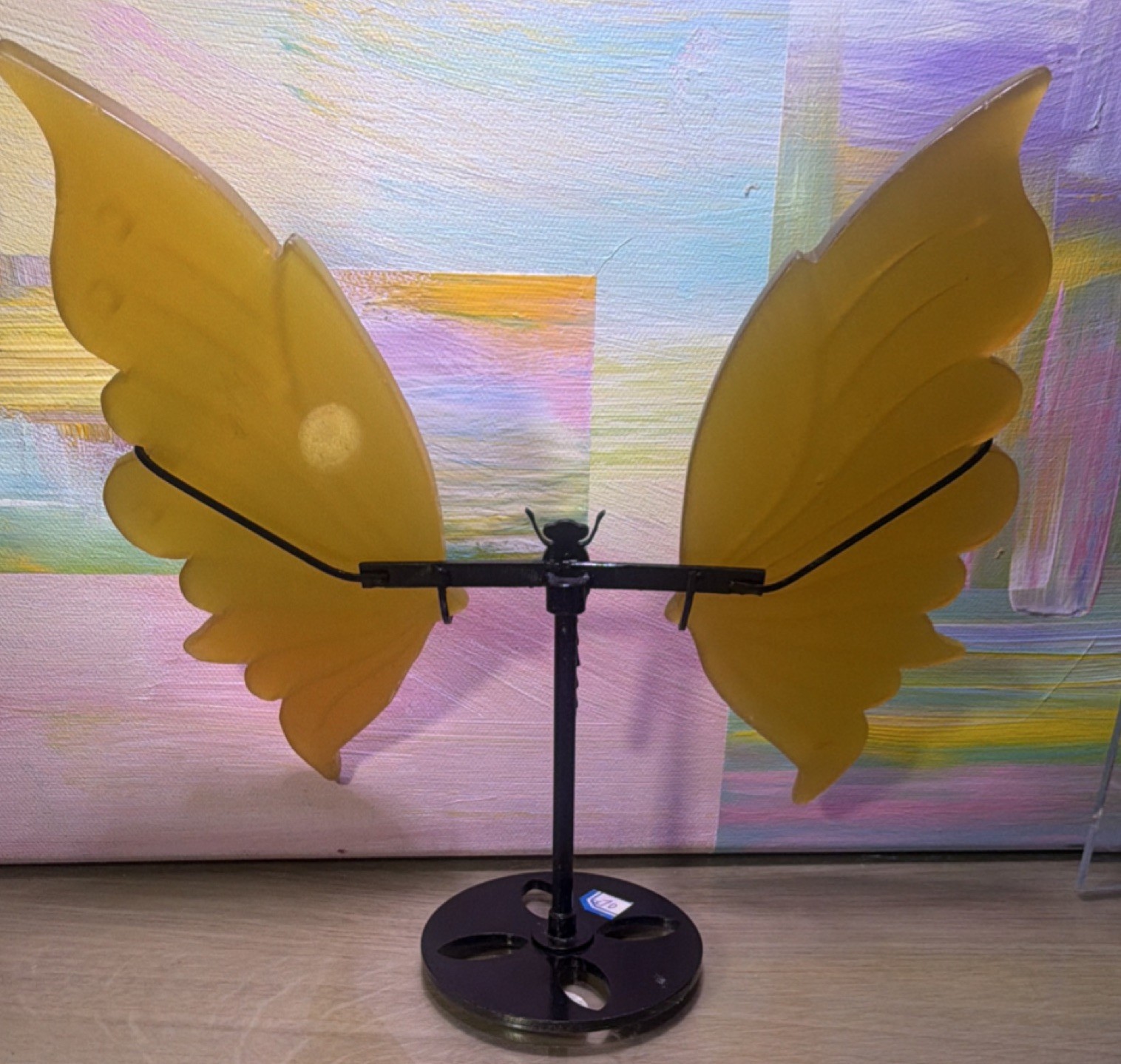 Cristal stone honeycomb dragonfly wings 12″ x 10″ ￼with stand
