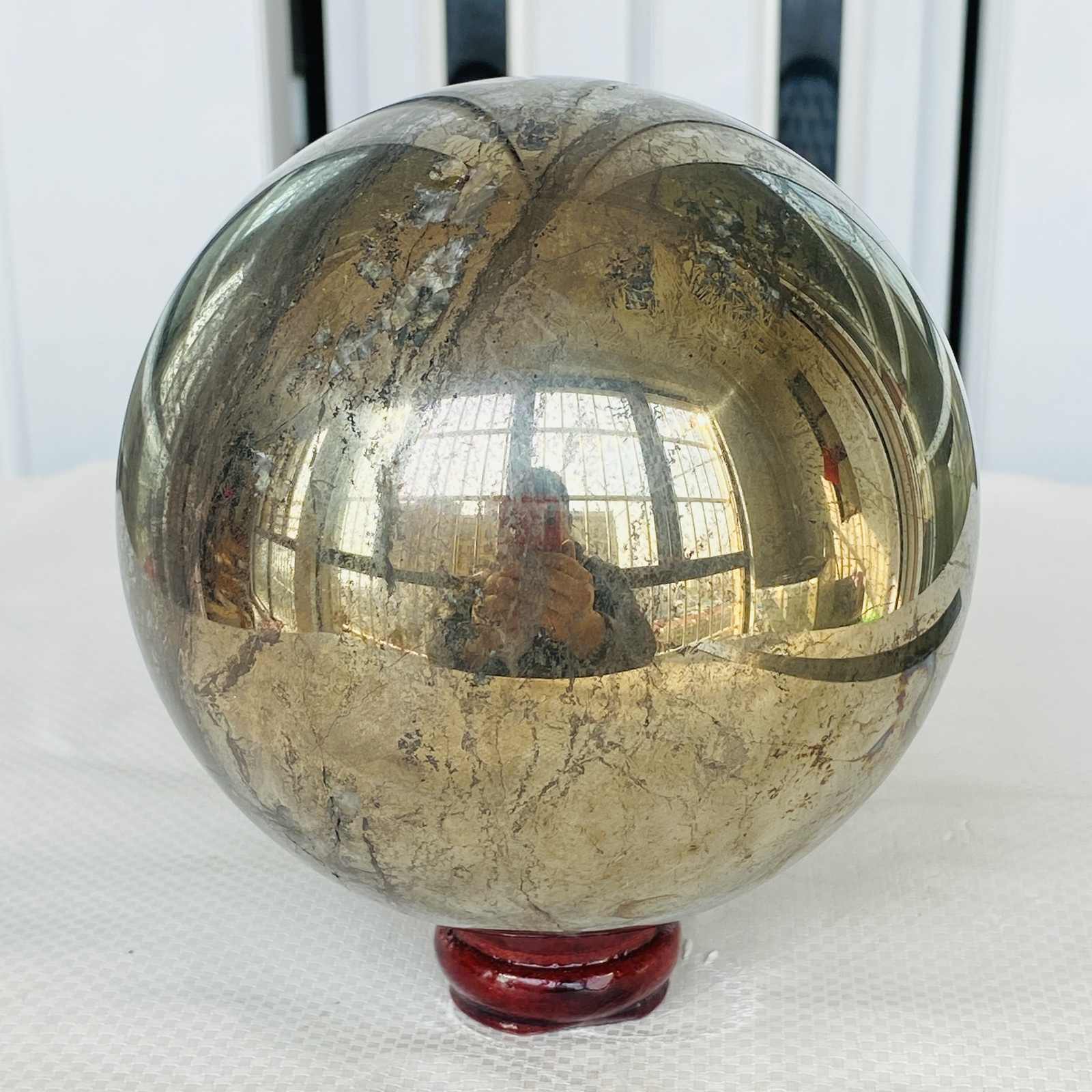 Natural Chalcopyrite Quartz Crystal Ball Energy Reiki Healing 3040G