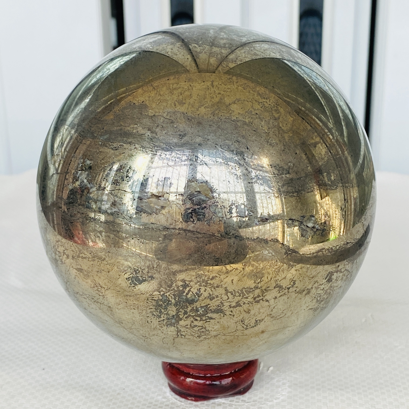 Natural Chalcopyrite Quartz Crystal Ball Energy Reiki Healing 3040G