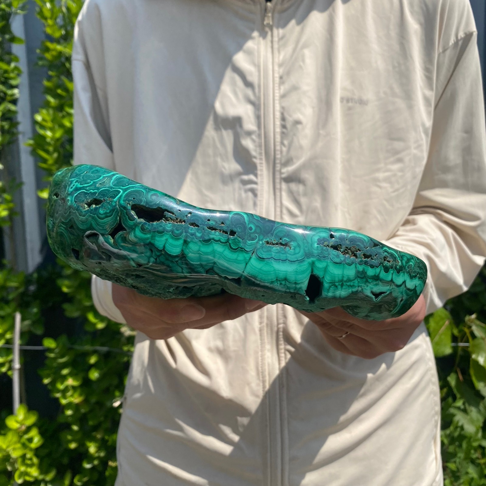 7.27LB Natural glossy Malachite transparent cluster rough mineral sample