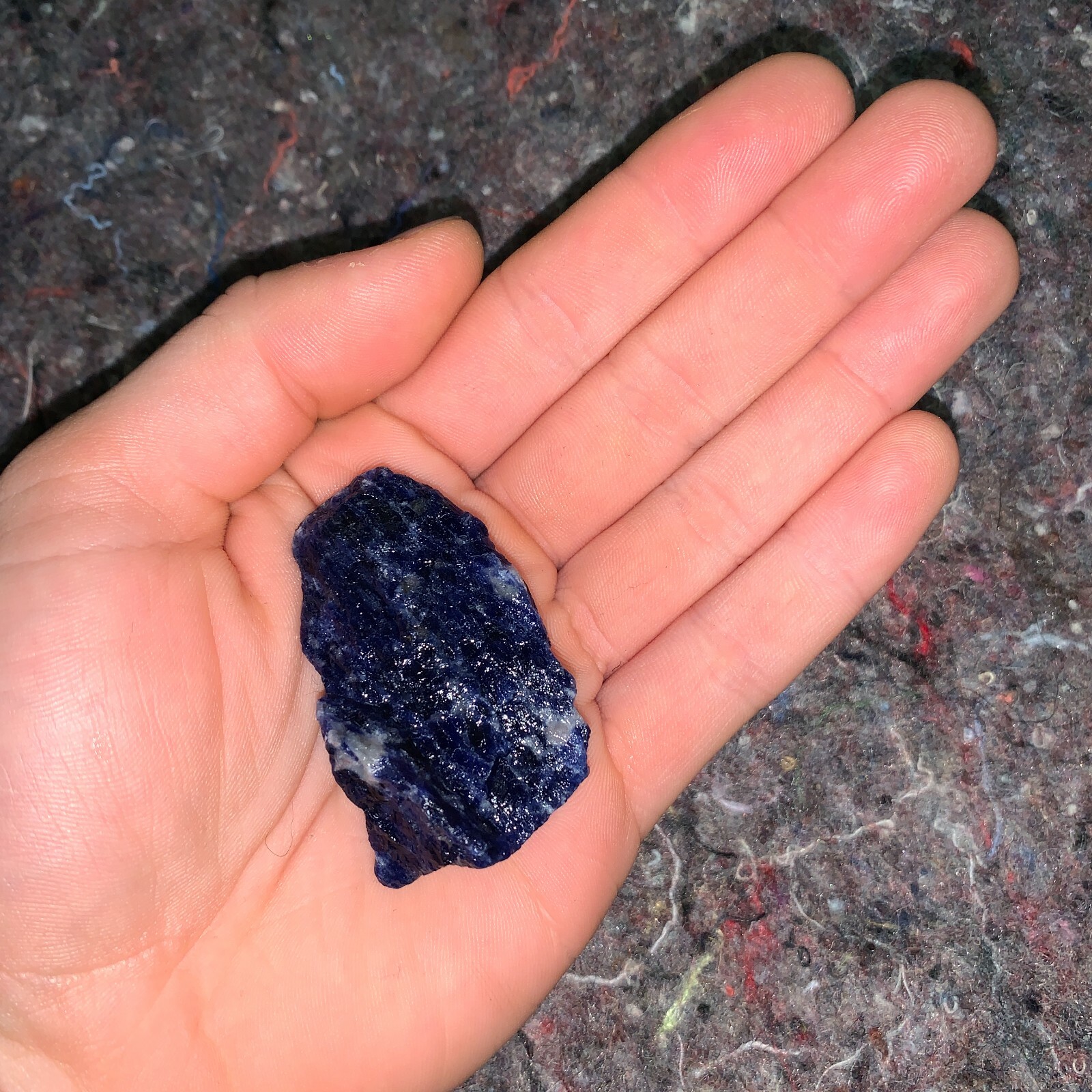 One (1) Charged Sodalite Rough Gemstone + A FREE Selenite Charging Stick