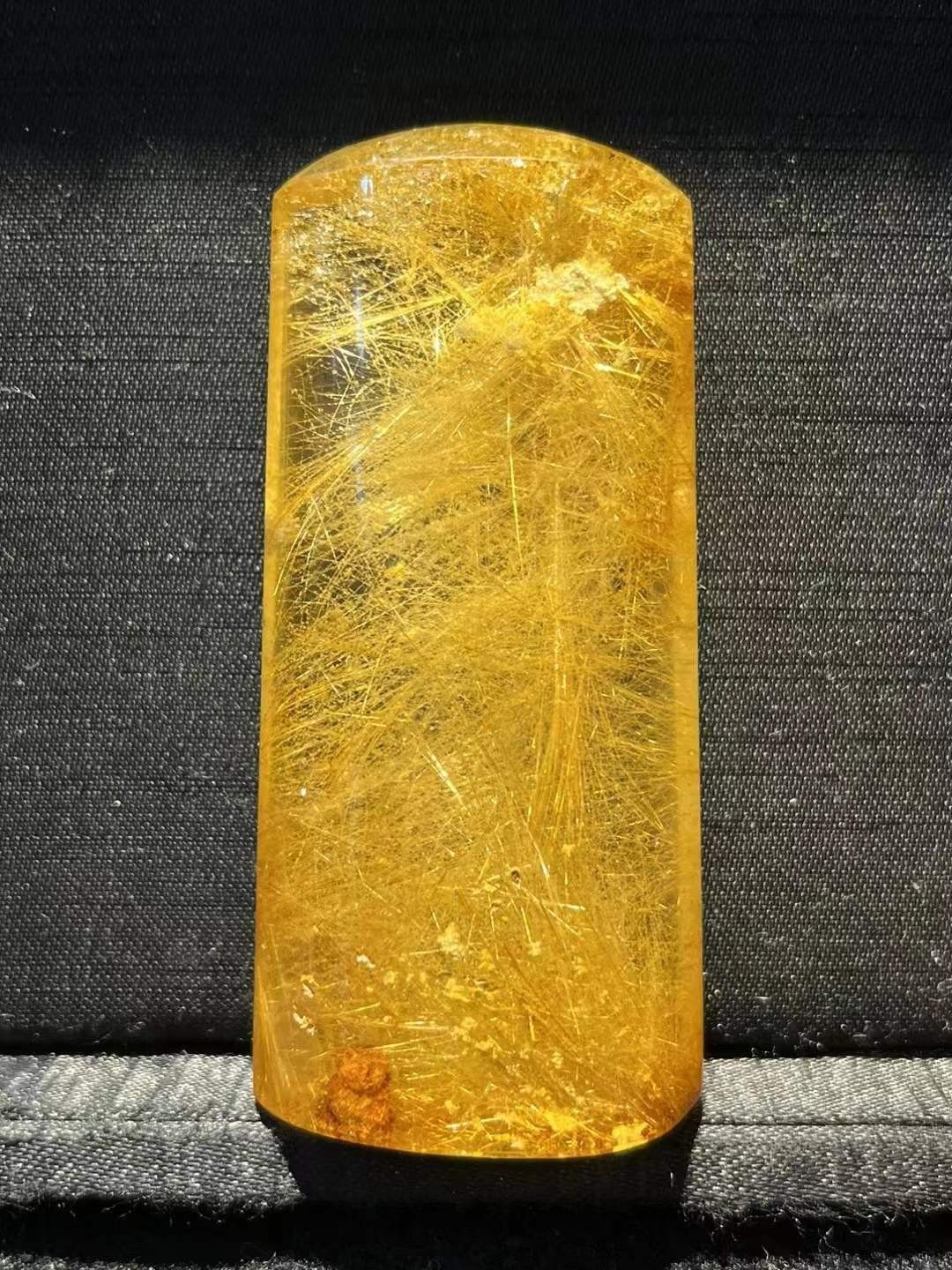70*33*19mm A++ Natural Gold Rutilated Quartz Titanium Crystal Seal Reiki