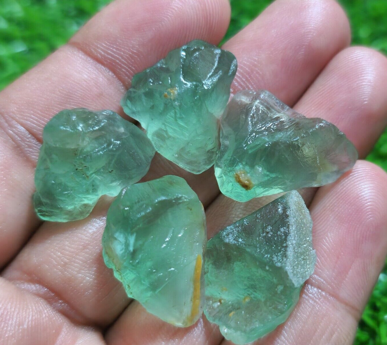 Jewelry For Making Top 5 Pcs Lot Ultimate Green Fluorite 21-24 mm Loose Gemstone